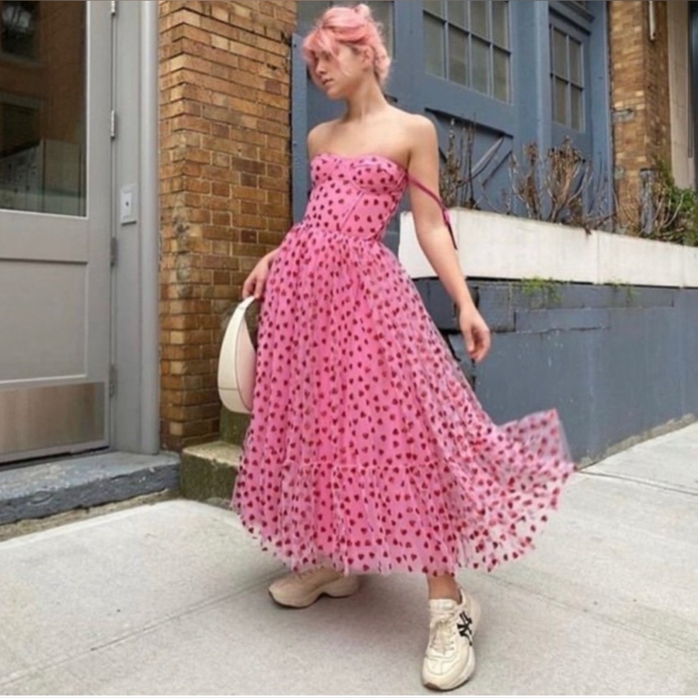 Betsy Johnson Heart Print Dress New